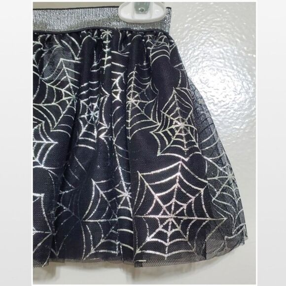 New Black Halloween Skirt With Spider Webs Ruffle Tulle - Picture 9 of 16